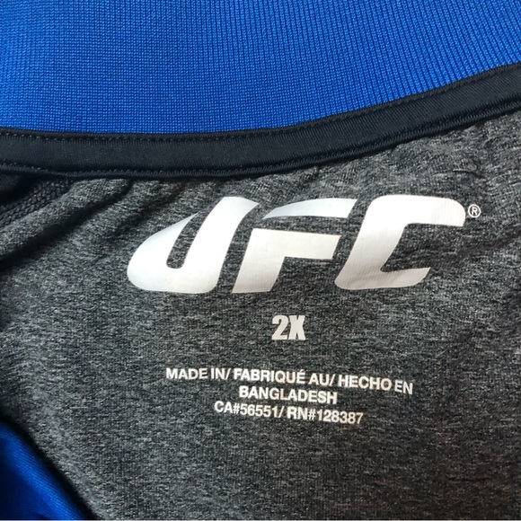 UFC Mens Golf Shirt 2X Polo Gray Blue - Picture 2 of 3
